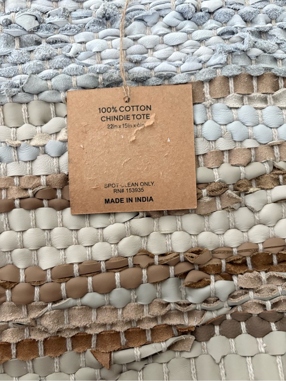NWT Studio Mabelle chindie woven cotton tote bag - Picture 3 of 5